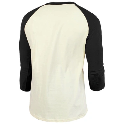 Shop Majestic Threads Cream/black San Francisco Giants Cooperstown Collection Raglan 3/4-sleeve T-shirt