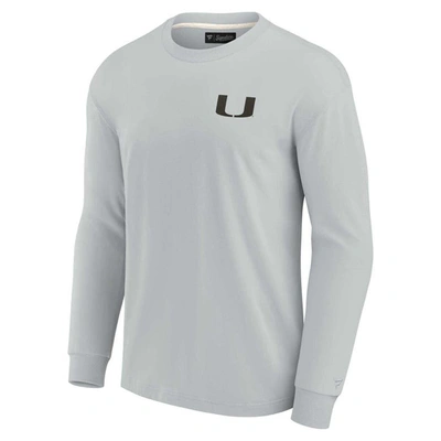 Shop Fanatics Signature Unisex  Gray Miami Hurricanes Elements Super Soft Long Sleeve T-shirt