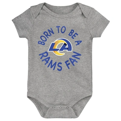 Shop Outerstuff Infant Royal/gold/gray Los Angeles Rams Born To Be 3-pack Bodysuit Set
