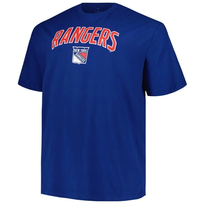 Shop Profile Blue New York Rangers Big & Tall Arch Over Logo T-shirt