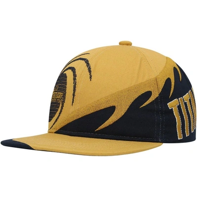 Shop Mitchell & Ness Youth  Gold/navy New York Titans Gridiron Classic Spiral Snapback Hat