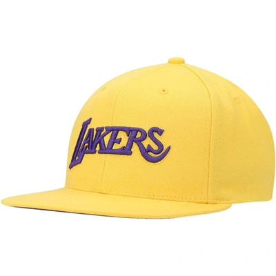 Shop Mitchell & Ness Gold Los Angeles Lakers Hardwood Classics Tonal Snapback Hat