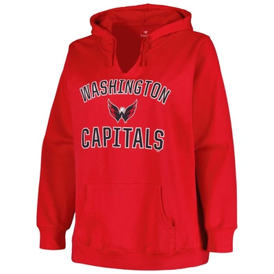 Shop Profile Red Washington Capitals Plus Size Arch Over Logo Pullover Hoodie