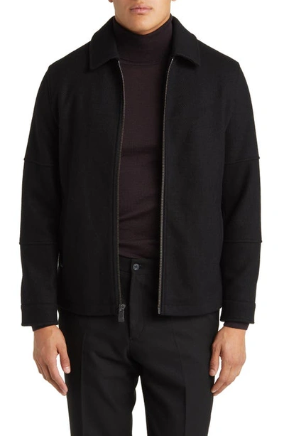 Hart Schaffner Marx Paloma Wool Blend Twill Jacket In Black Twill