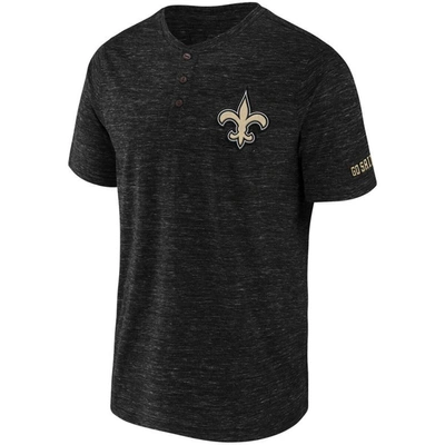 Shop Nfl X Darius Rucker Collection By Fanatics Black New Orleans Saints Slub Henley T-shirt