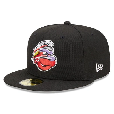 Shop New Era Black Winston-salem Dash Marvel X Minor League 59fifty Fitted Hat