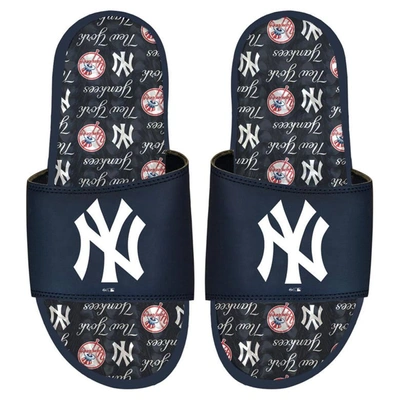Shop Islide New York Yankees Team Pattern Gel Slide Sandals In Navy