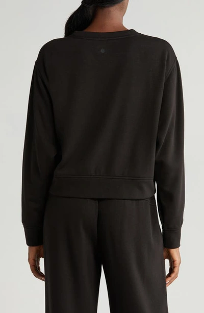 Shop Zella Amazing Lite Cali Crewneck Sweatshirt In Black