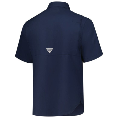 Shop Columbia Navy North Carolina Tar Heels Pfg Tamiami Omni-shade Button-down Shirt