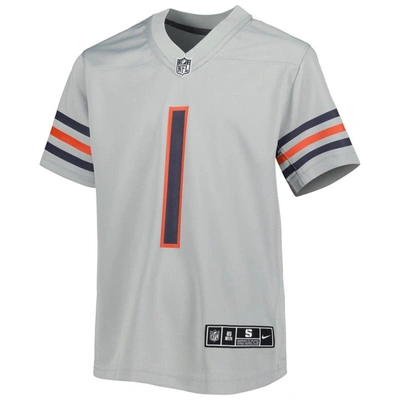 Shop Nike Youth  Justin Fields Gray Chicago Bears Inverted Game Jersey