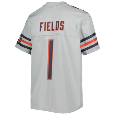 Shop Nike Youth  Justin Fields Gray Chicago Bears Inverted Game Jersey