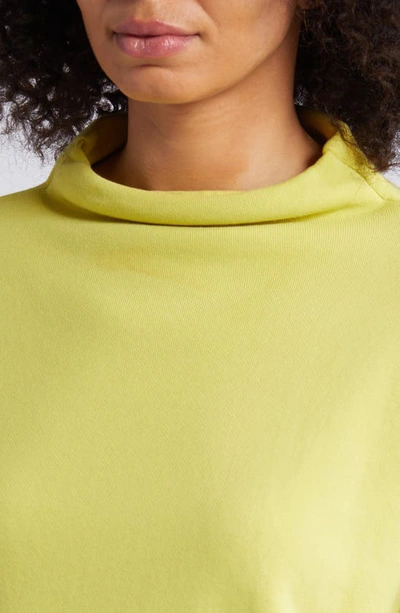 Shop Eileen Fisher Funnel Neck Organic Cotton Top In Citron