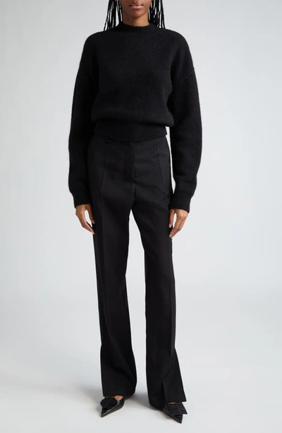 Shop Jacquemus Le Pantalon Tibau Split Hem Wool Pants In Black