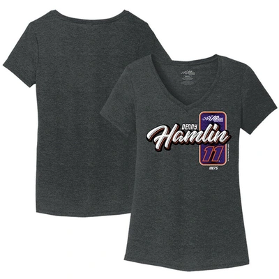 Shop Joe Gibbs Racing Team Collection Heather Black Denny Hamlin V-neck T-shirt