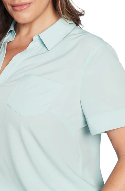 Shop Court & Rowe Patch Pocket Collared Blouse In Crystal Sky