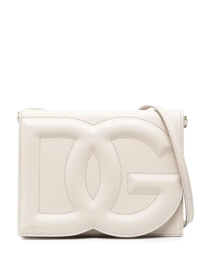 Shop Dolce & Gabbana Logo Shoulder. Bags In White