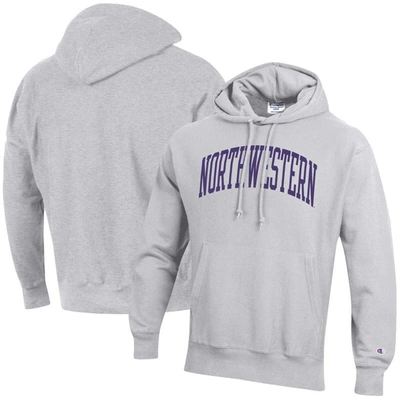 Shop Champion Heathered Gray Northwestern Wildcats Team Arch Reverse Weave Pullover Hoodie In Heather Gray