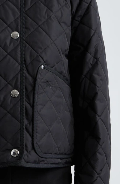 Shop Burberry Meddon Diamond Quilted Nylon Hooded Jacket In Black