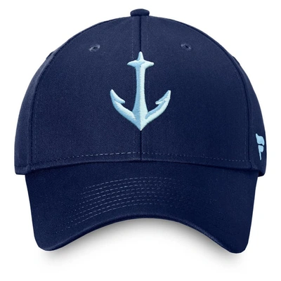 Shop Fanatics Branded Deep Sea Blue Seattle Kraken Core Secondary Logo Adjustable Hat In Navy