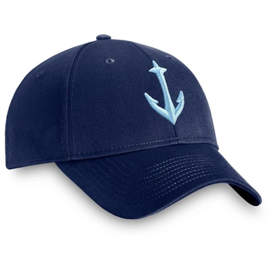 Shop Fanatics Branded Deep Sea Blue Seattle Kraken Core Secondary Logo Adjustable Hat In Navy