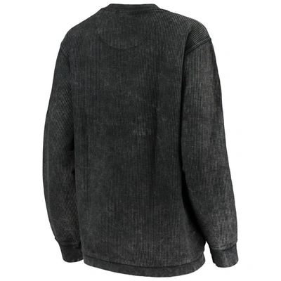 Shop Pressbox Black Iowa Hawkeyes Comfy Cord Vintage Wash Basic Arch Pullover Sweatshirt