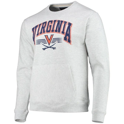 Shop League Collegiate Wear Heathered Gray Virginia Cavaliers Upperclassman Pocket Pullover Sweatshirt In Heather Gray