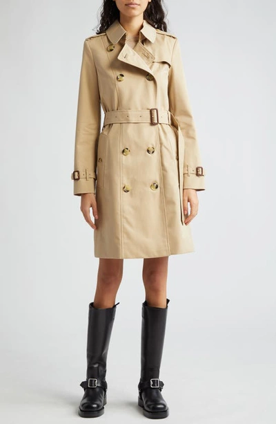 Shop Burberry Chelsea Long Heritage Trench Coat In Honey