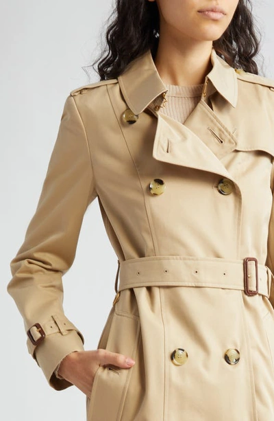 Shop Burberry Chelsea Long Heritage Trench Coat In Honey