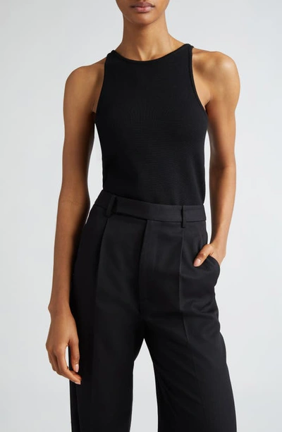 Shop Max Mara Alfeo Wool Blend Sleeveless Sweater In Black