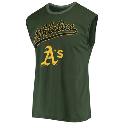 Shop Majestic Threads Green Oakland Athletics Softhand Muscle Tank Top