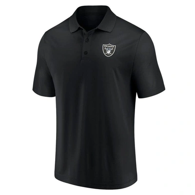 Shop Fanatics Branded Black/silver Las Vegas Raiders Home And Away 2-pack Polo Set