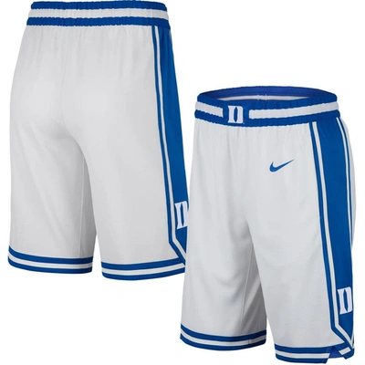 Shop Nike White Duke Blue Devils Replica Team Basketball Shorts