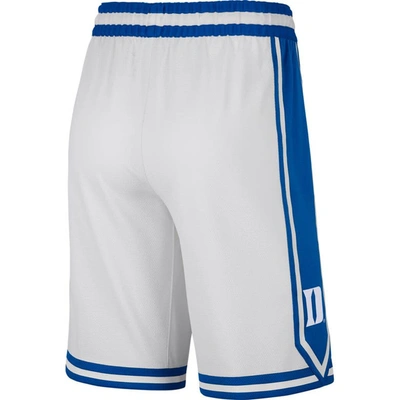 Shop Nike White Duke Blue Devils Replica Team Basketball Shorts