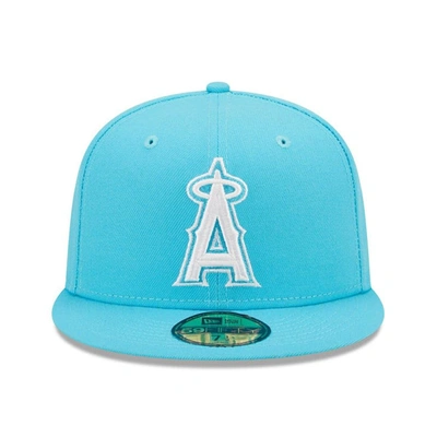 Shop New Era Blue Los Angeles Angels Vice Highlighter Logo 59fifty Fitted Hat