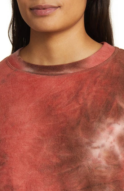 Loveappella Tie Dye Long Sleeve Hacci Knit Top In Cinnamon