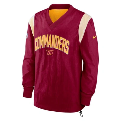 Shop Nike Burgundy Washington Commanders Sideline Athletic Stack V-neck Pullover Windshirt Jacket