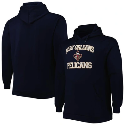 Shop Profile Navy New Orleans Pelicans Big & Tall Heart & Soul Pullover Hoodie