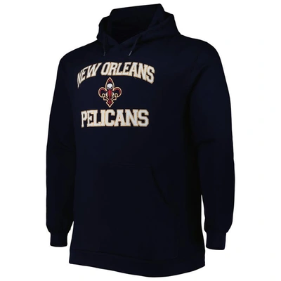 Profile Men's Navy New Orleans Pelicans Big And Tall Heart And Soul Pullover Hoodie In Navy