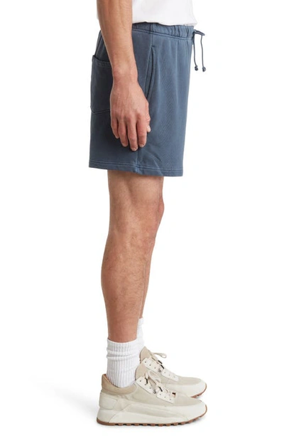 Shop Elwood Core Organic Cotton Brushed Terry Sweat Shorts In Vintage Navy
