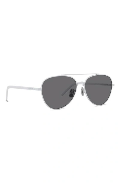 Shop Givenchy 56mm Aviator Sunglasses In White / Smoke