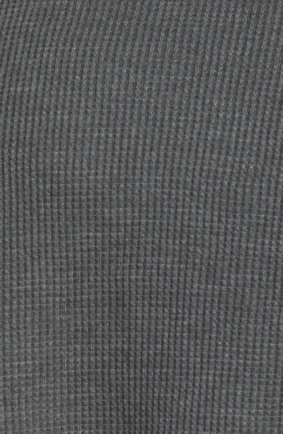 Shop Asos Design Long Sleeve Waffle Knit Crop T-shirt In Charcoal