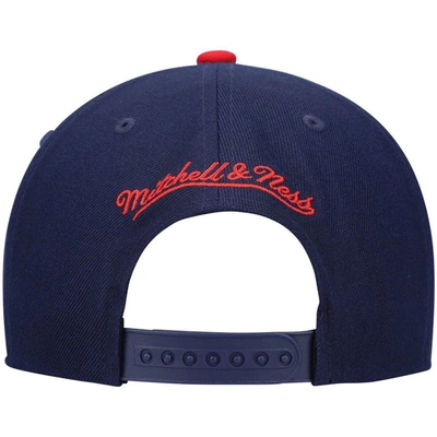 Mitchell & Ness Men's  Navy, Red New Jersey Nets Hardwood Classics Team Two-tone 2.0 Snapback Hat In Navy