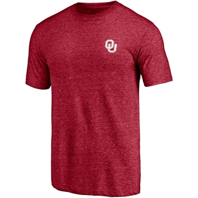 Shop Fanatics Branded Heathered Crimson Oklahoma Sooners Wavy Tri-blend T-shirt
