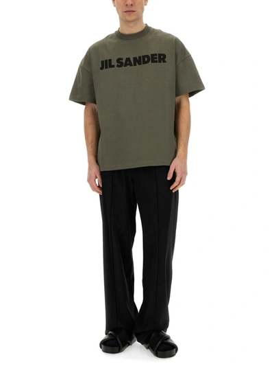 Shop Jil Sander T-shirt With Logo In Military Green