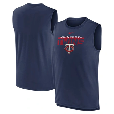 Shop Nike Navy Minnesota Twins Knockout Stack Exceed Performance Muscle Tank Top