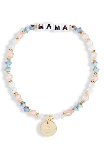Little Words Project Mama Beaded Stretch Bracelet In Arrow/ White