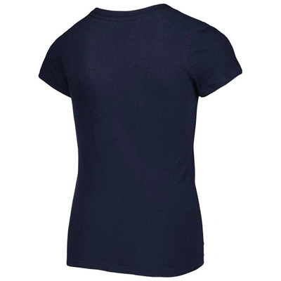 Shop New Era Girls Youth  College Navy Seattle Seahawks Reverse Sequin Wordmark V-neck T-shirt