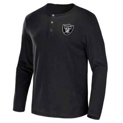 Shop Nfl X Darius Rucker Collection By Fanatics Black Las Vegas Raiders Slub Jersey Henley Long Sleeve T-