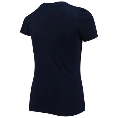 Shop New Era Girls Youth  Navy Tennessee Titans Reverse Sequin Wordmark V-neck T-shirt