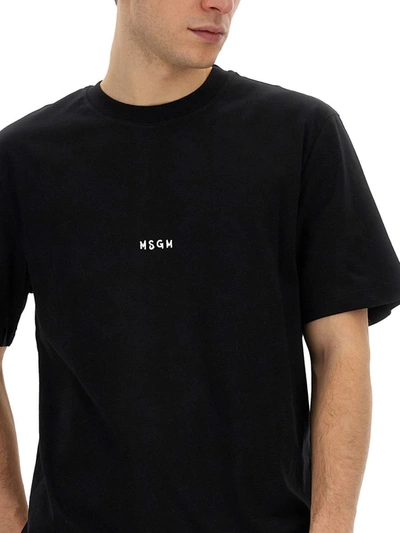 Shop Msgm T-shirt With Logo In Black